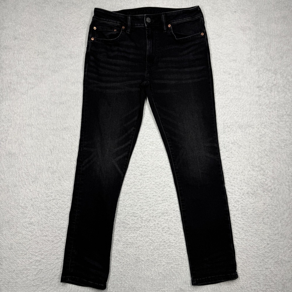American Eagle AirFlex Slim Fit Denim Jean Black Pants Stretch Men's Size 31x30